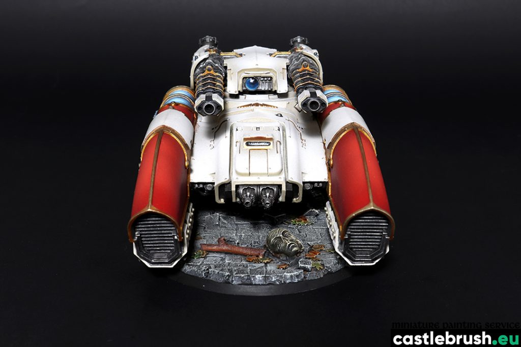 Caladius Grav Tank, front, painted by Castle Brush miniature painting studio