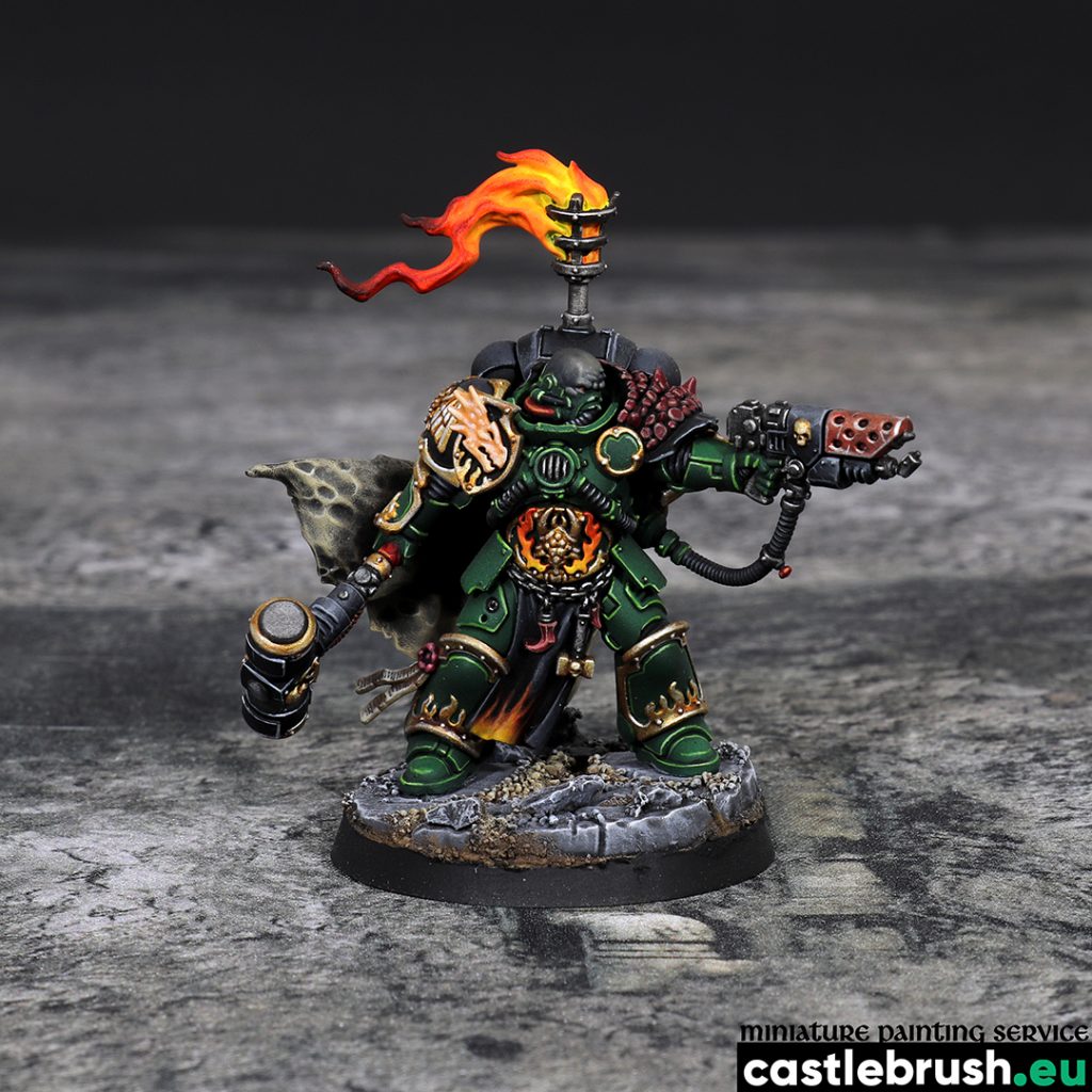 Salamanders Captain Adrax Agatone, painted by Castle Brush miniature painting studio
