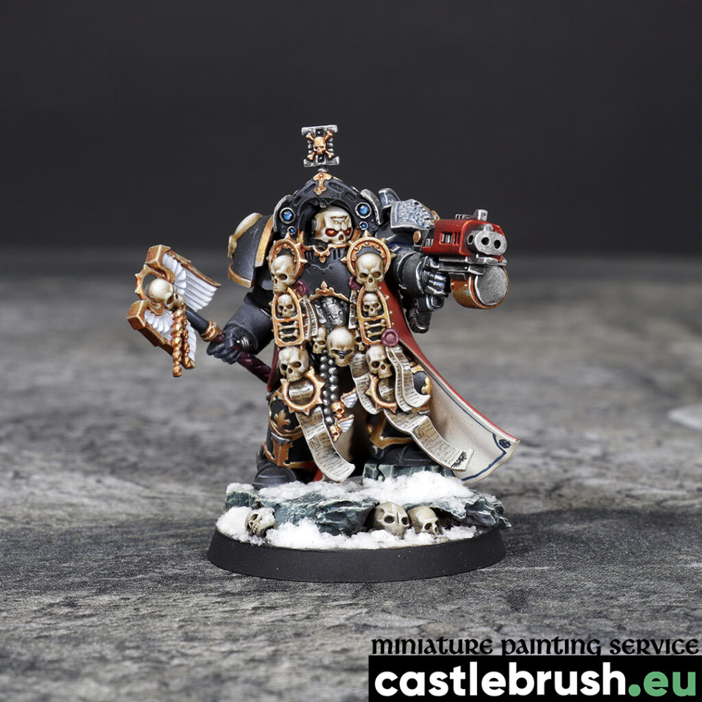 Mortifactors Chaplain in Terminator armour, painted by Castle Brush miniature painting studio