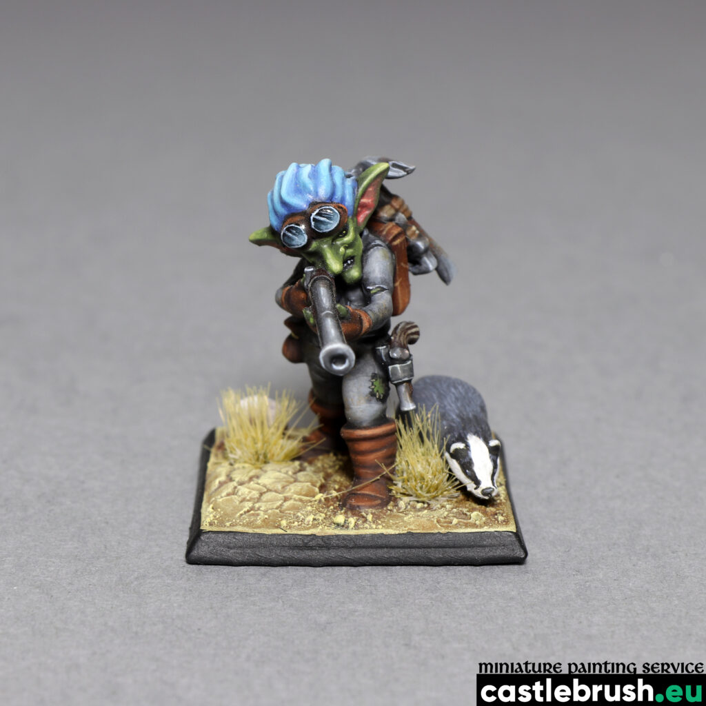 Waltdorf the Hunter, custom D&D Character, painted by Castle Brush Miniature Painting Studio, printed by Heroforge, front view