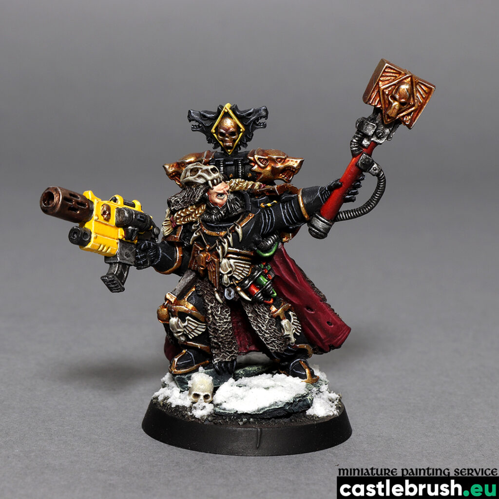 Wolf Priest, alternative loadout, miniature for Horus Heresy and Warhammer: 40000; painted by Castle Brush Miniature Painting Studio